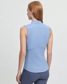 LeMieux Airflow Sleeveless Base Layer - Powder Blue; back view on model | Malvern Saddlery