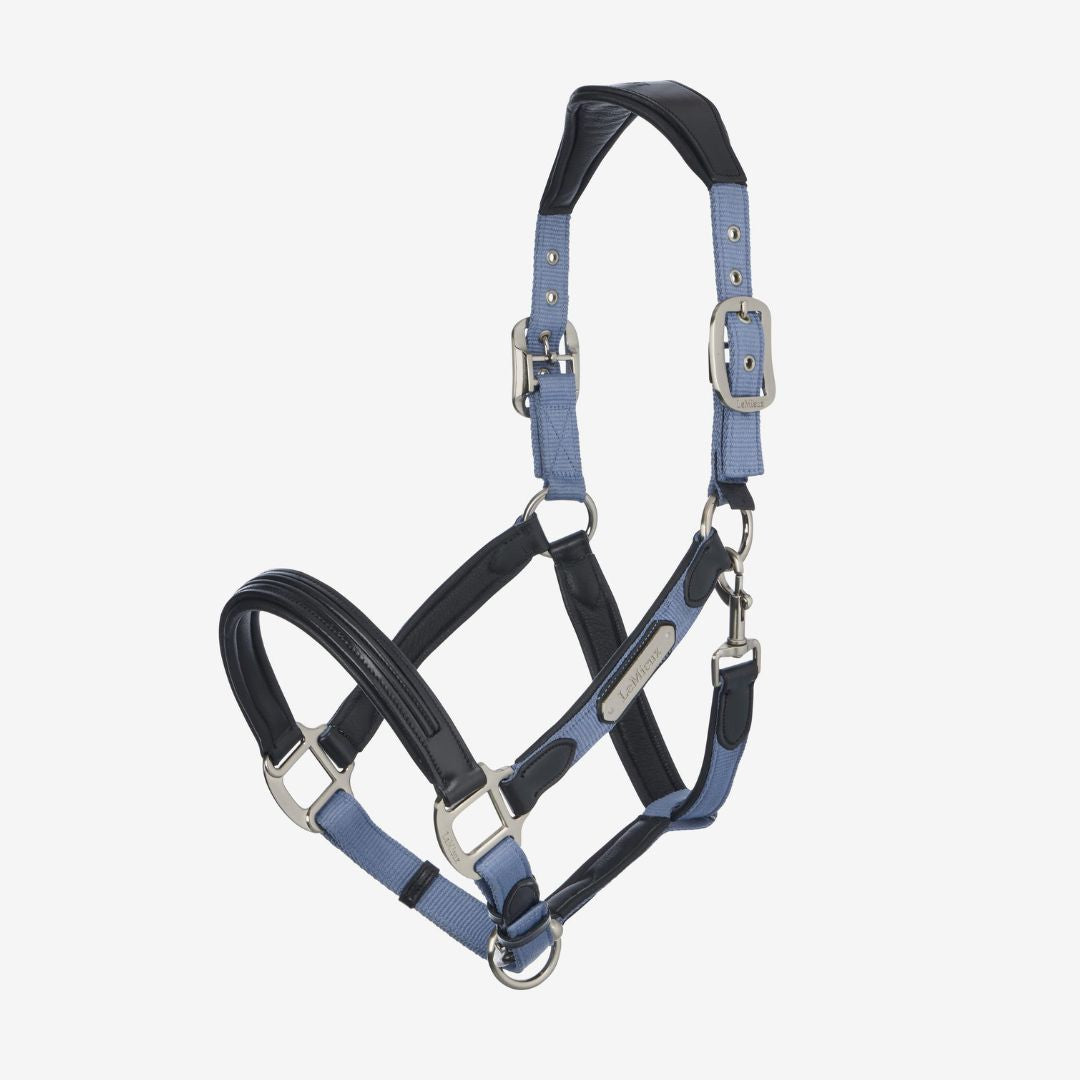 LeMieux Capella Horse Halter - Powder Blue with Black Leather | Malvern Saddlery