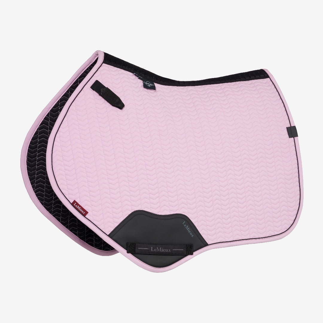 LeMieux Essence Close Contact Square Saddle Pad - Fondant Pink; on white background | Tack Shop | Malvern Saddlery