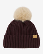 LeMieux Clara Rib Beanie - Damson Dark Red - shown on white background | Winter Hats | Malvern Saddlery