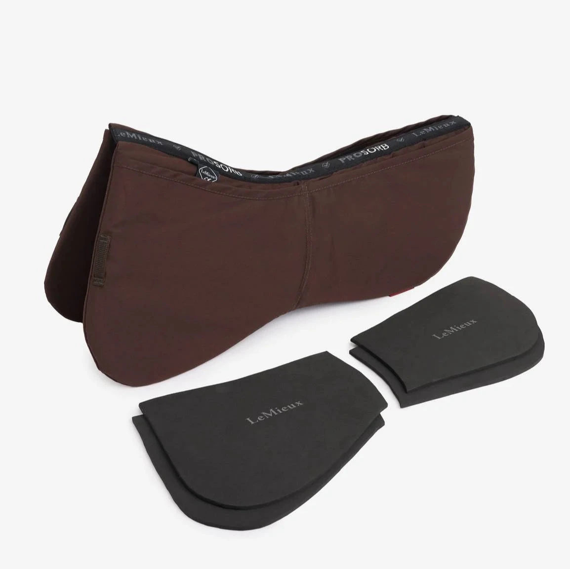 LeMieux ProSorb Plain 2 Pocket Half Pad - Brown | Malvern Saddlery