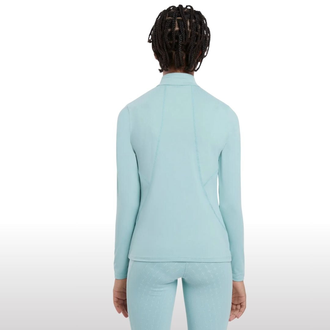 LeMieux Young Rider Base Layer - aqua blue, back view  | Malvern Saddlery