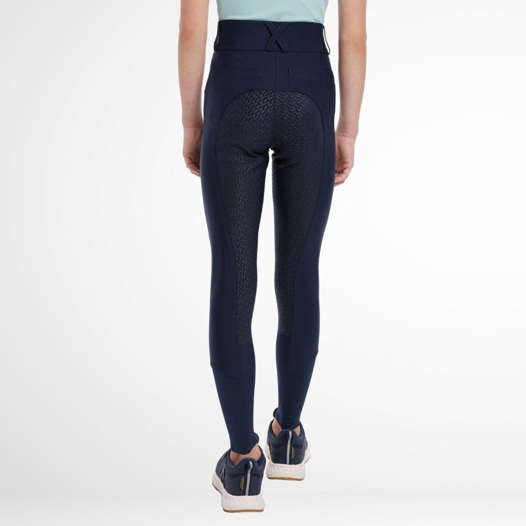 LeMieux Young Rider Remi Breggings - Navy; back view on model | Malvern Saddlery