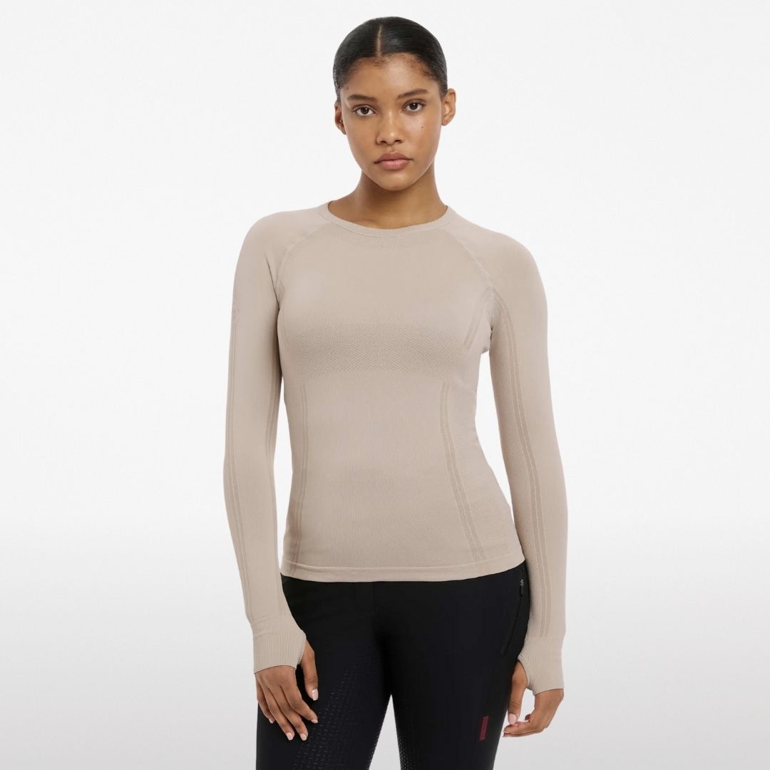 LeMieux Britney Seamless Long Sleeve Top - Almond | Malvern Saddlery