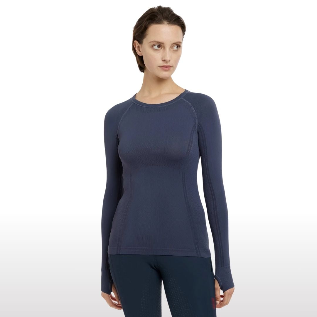 LeMieux Britney Seamless Long Sleeve Top - Dusk Blue | Malvern Saddlery