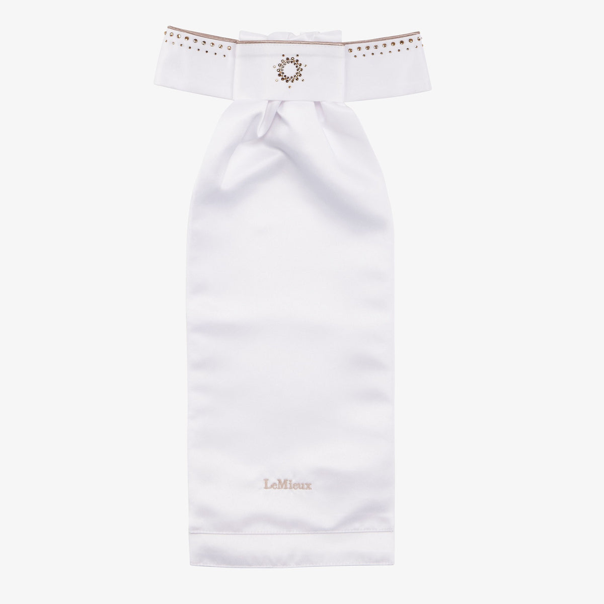 LeMieux Brilliance Stock Tie - White/Espresso | Malvern Saddlery