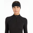 LeMieux Ear Warmer Headband - Black, worn, front view | Malvern Saddlery