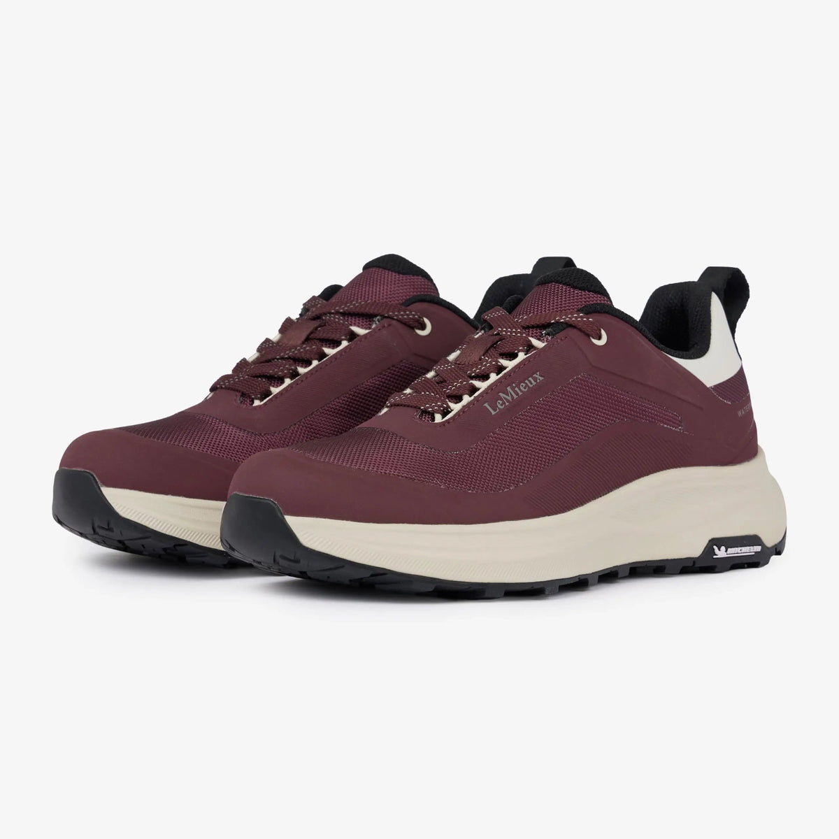 Pair of bramble LeMieux Kanta Waterproof Sneakers with cushioned midsole and Michelin rubber grip