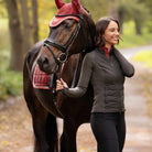 LeMieux Women's Maddie Hybrid Jacket - Cocoa, worn outdoors | Malvern Saddlery