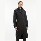 LeMieux Women's Amelie Waterproof Riding Coat - Black, worn, front view | Malvern Saddlery