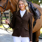 LeMieux Women's Brilliance Diana Show Jacket - Espresso, with horse | Malvern Saddlery