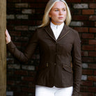 LeMieux Women's Brilliance Diana Show Jacket - Espresso, worn outdoors | Malvern Saddlery