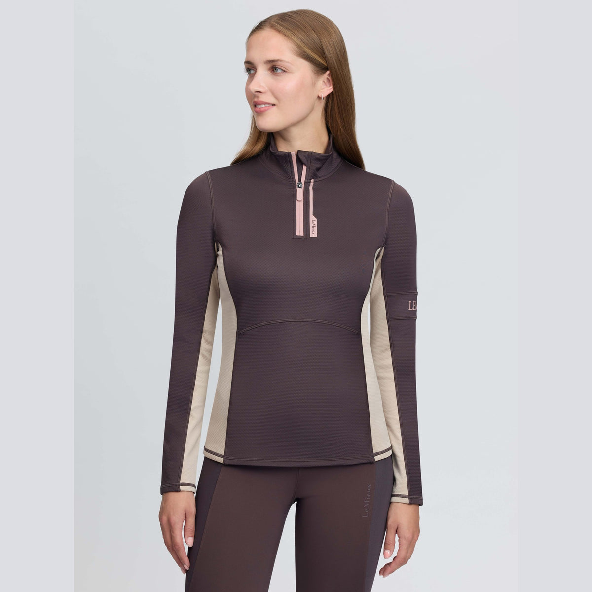 LeMieux Women's Matilda Mid Layer - Cocoa, front view | Malvern Saddlery