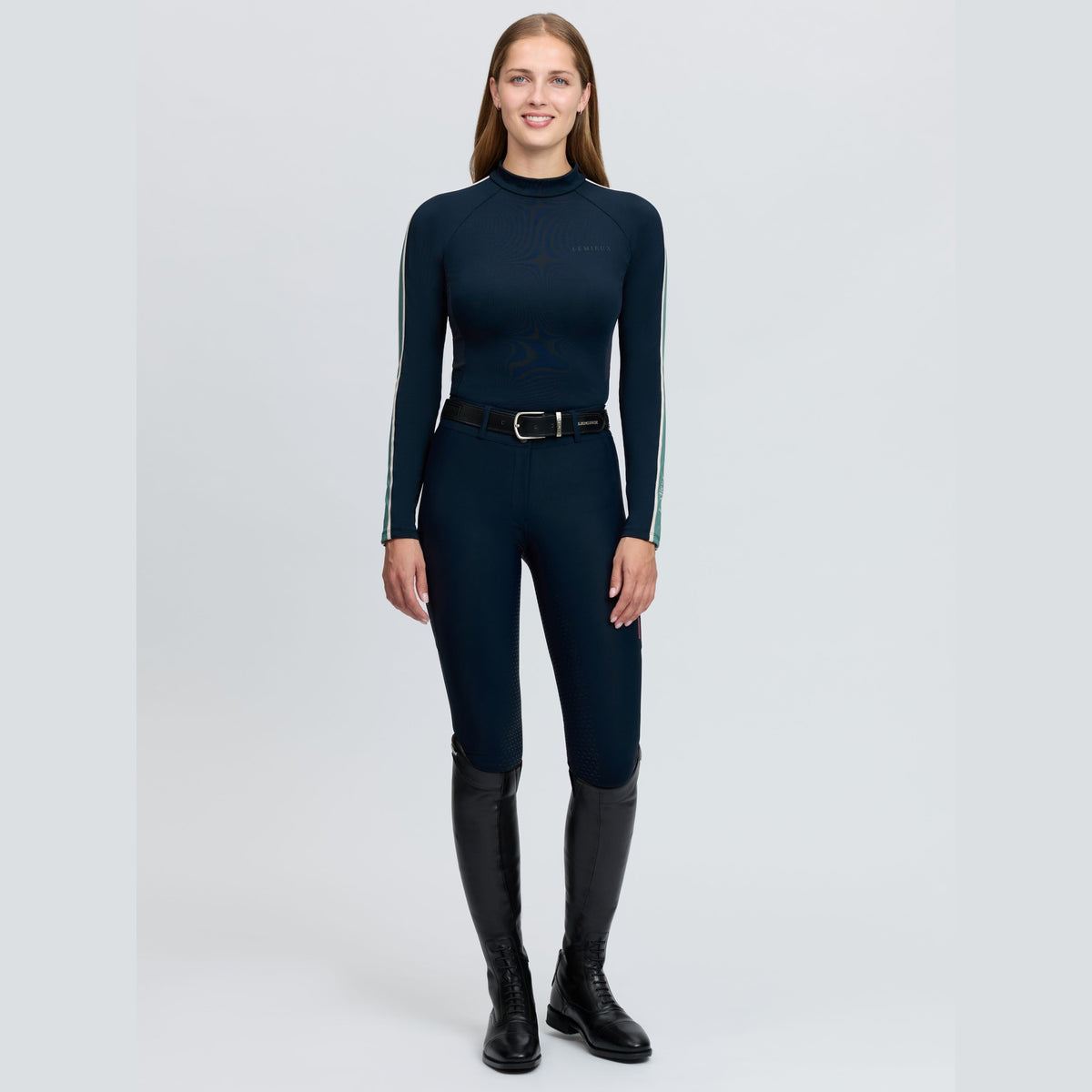 LeMieux Women's Talia Turtle Neck Base Layer - Navy, full length | Malvern Saddlery