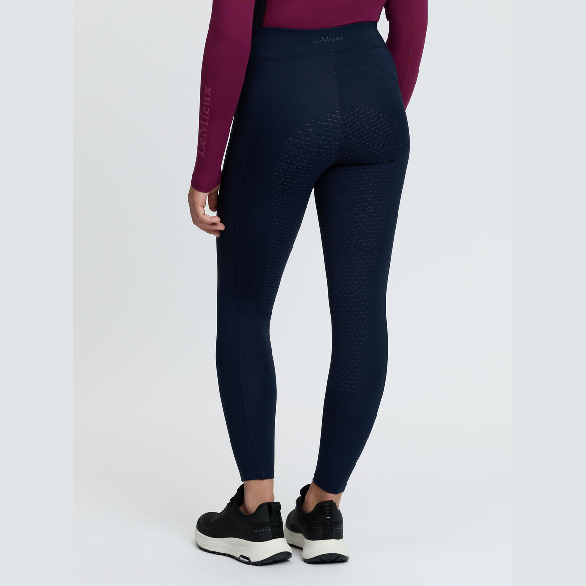 LeMieux Young Rider Nell Brushed Pull On Riding Pants - Navy, back view | Malvern Saddlery