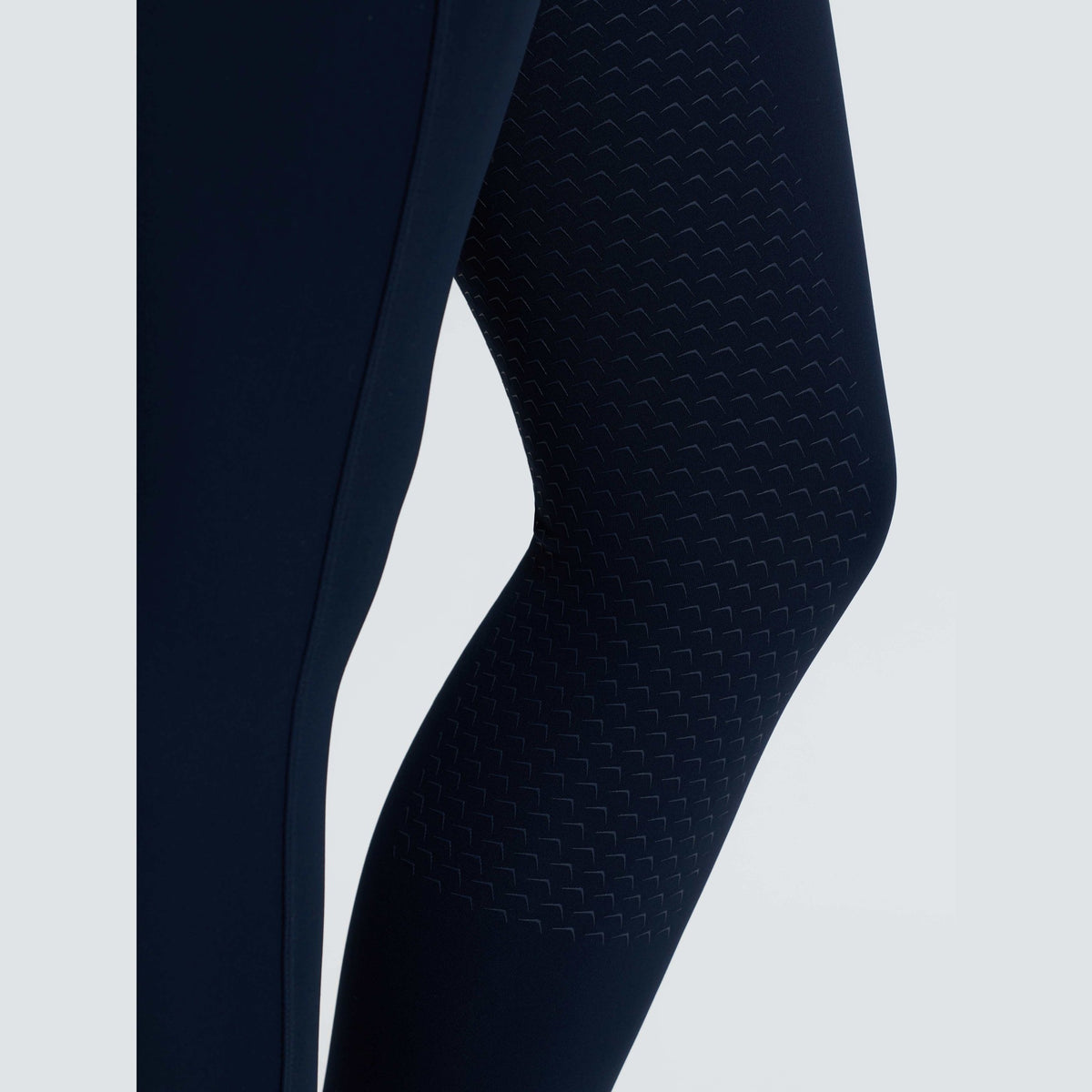 LeMieux Young Rider Nell Brushed Pull On Riding Pants - Navy, silicone grip close-up | Malvern Saddlery