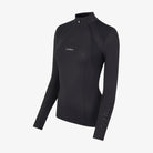 LeMieux Mia Mesh Women's Long Sleeve Base Layer - black; shown on gray background | Malvern Saddlery