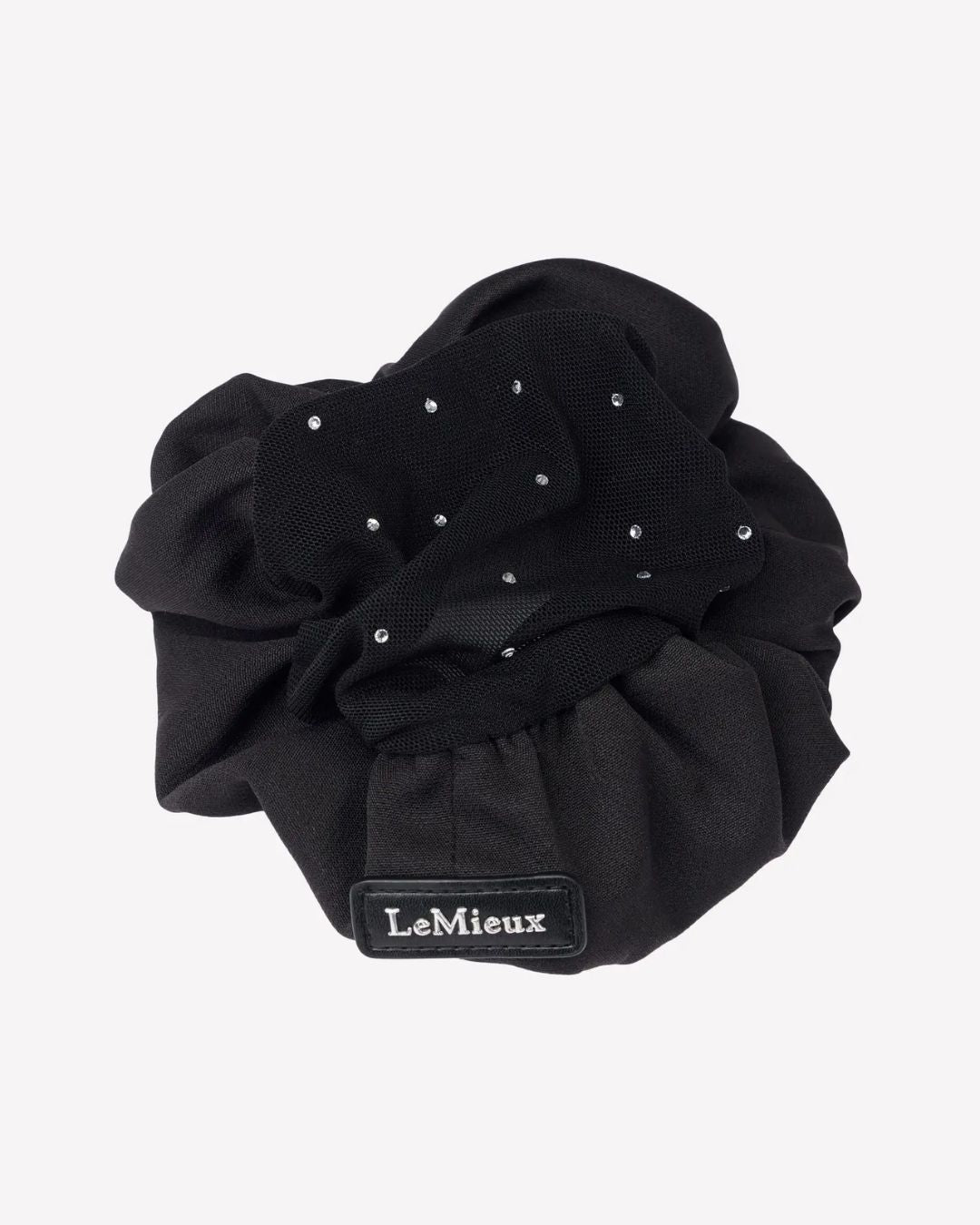 LeMieux Crystal Hairnet Scrunchie - Black with Black Net | Rider Accessories | Malvern Saddlery