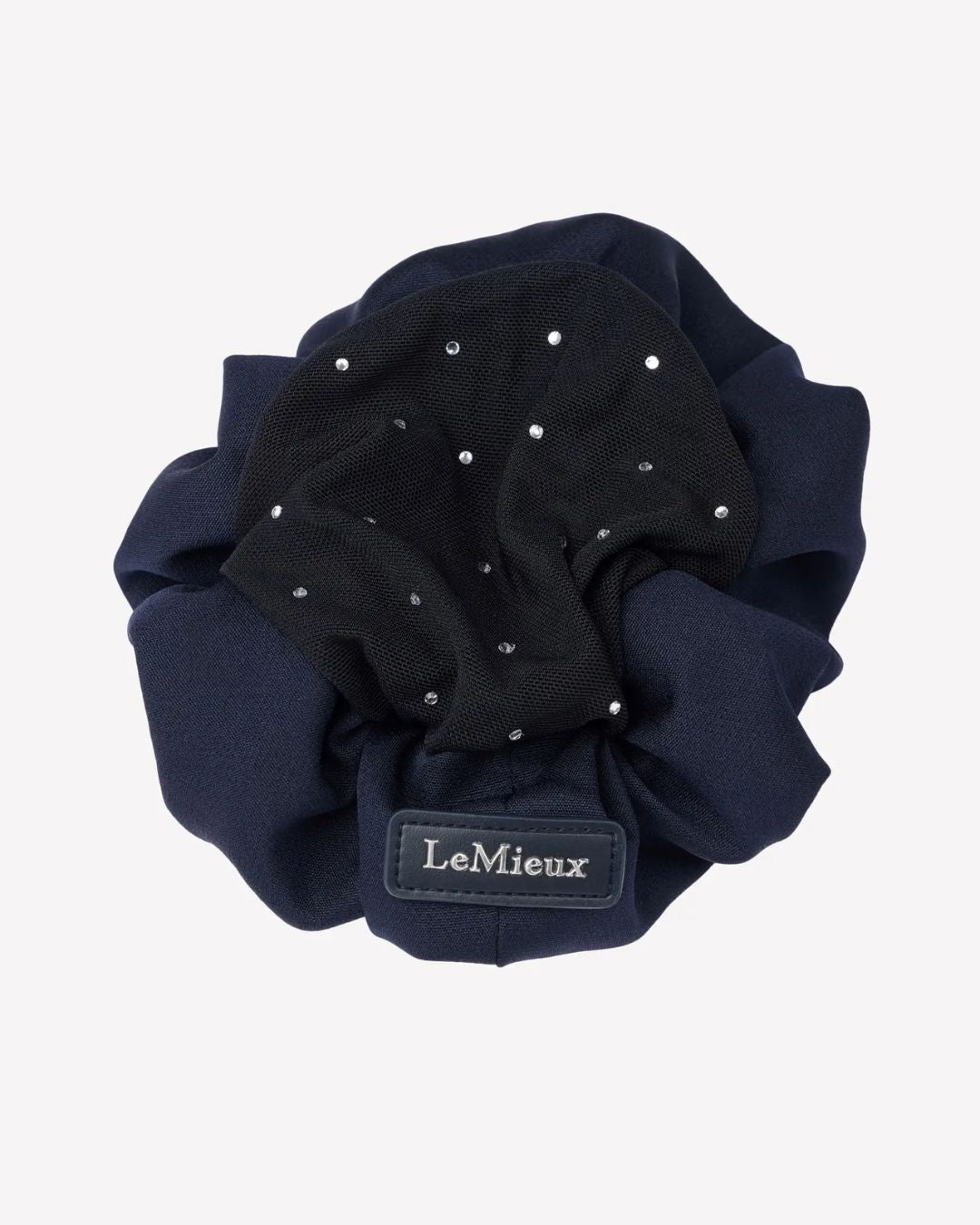 LeMieux Crystal Hairnet Scrunchie - Navy with Black Net | Rider Accessories | Malvern Saddlery