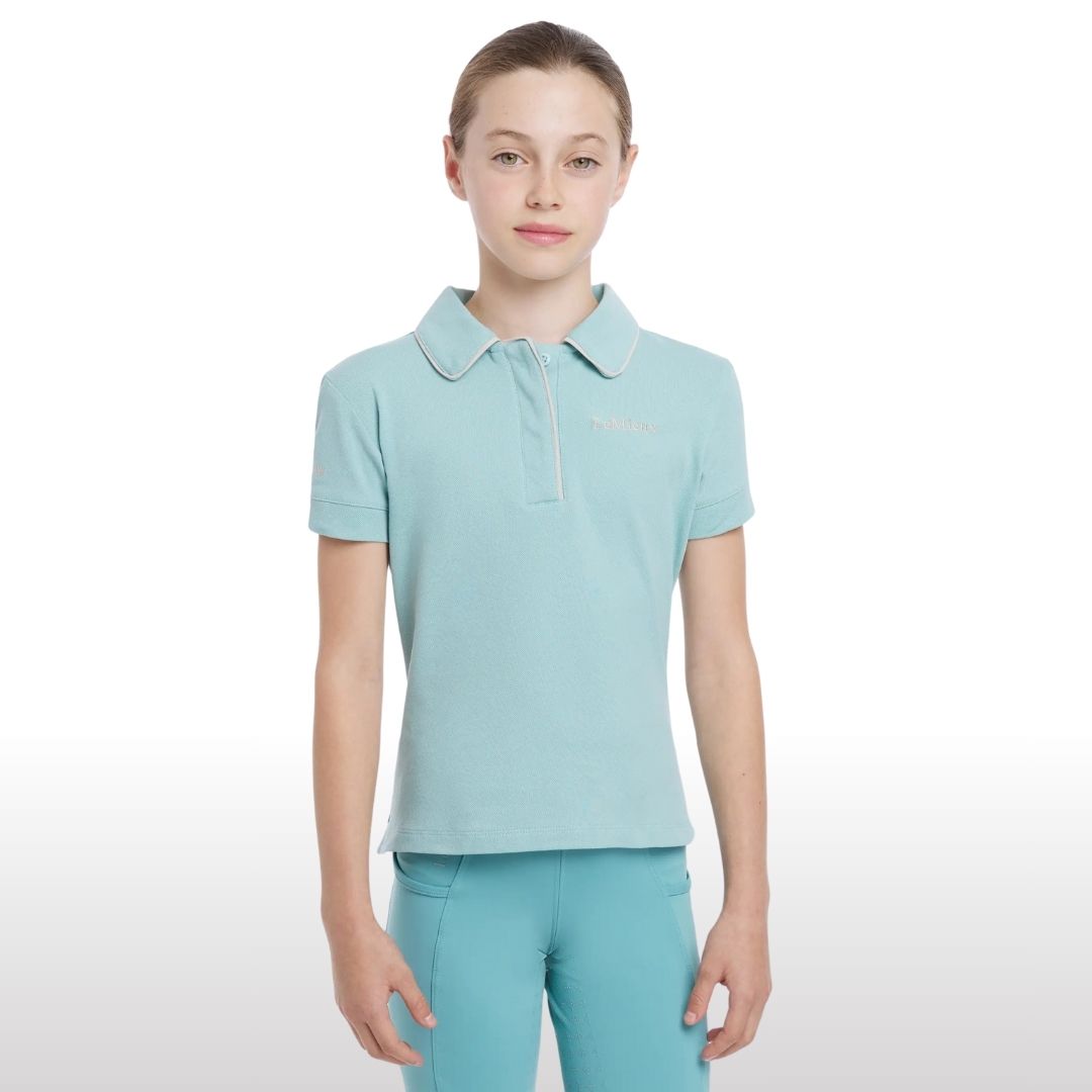 LeMieux Young Rider Short Sleeve Polo Shirt - Aqua | Malvern Saddlery