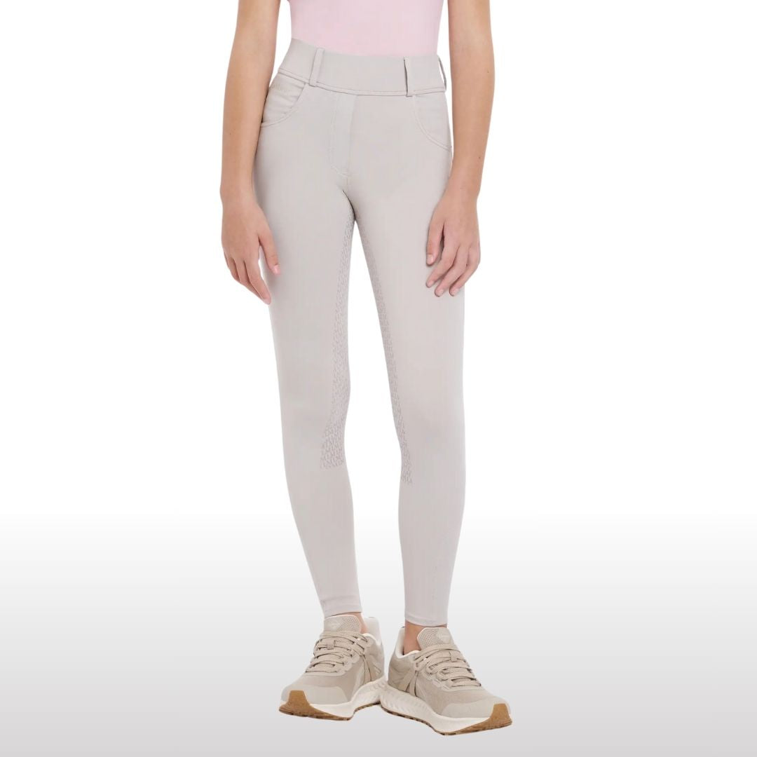 LeMieux Young Rider Remi Breggings - Stone Gray | Children's Riding Pants | Malvern Saddlery