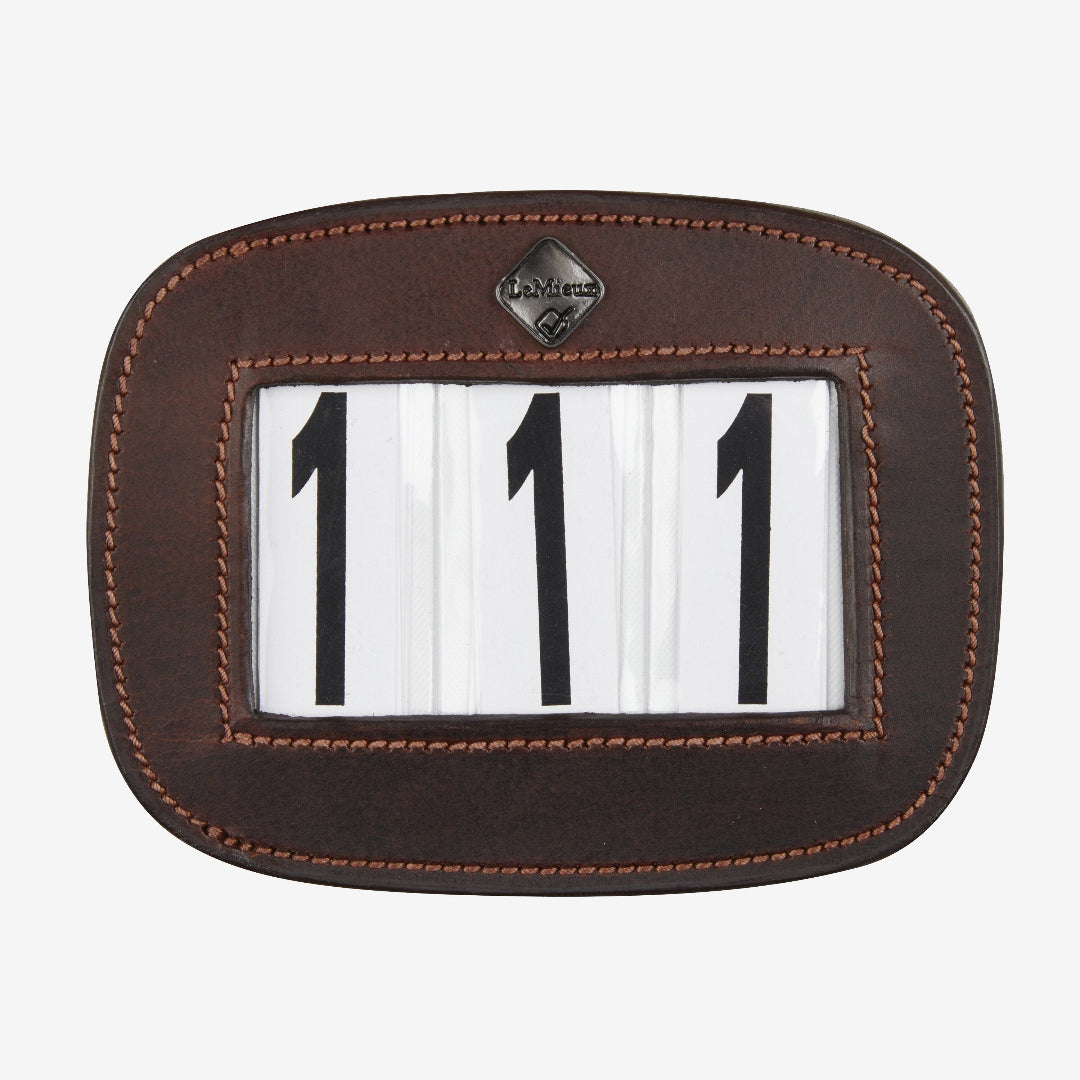 LeMieux Saddle Number Holder - Brown Leather | Riding Accessories | Malvern Saddlery