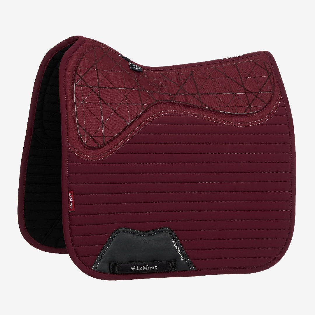 LeMieux Soft Shell Anti Slip Dressage Saddle Pad - Burgundy | Tack Shop | Malvern Saddlery