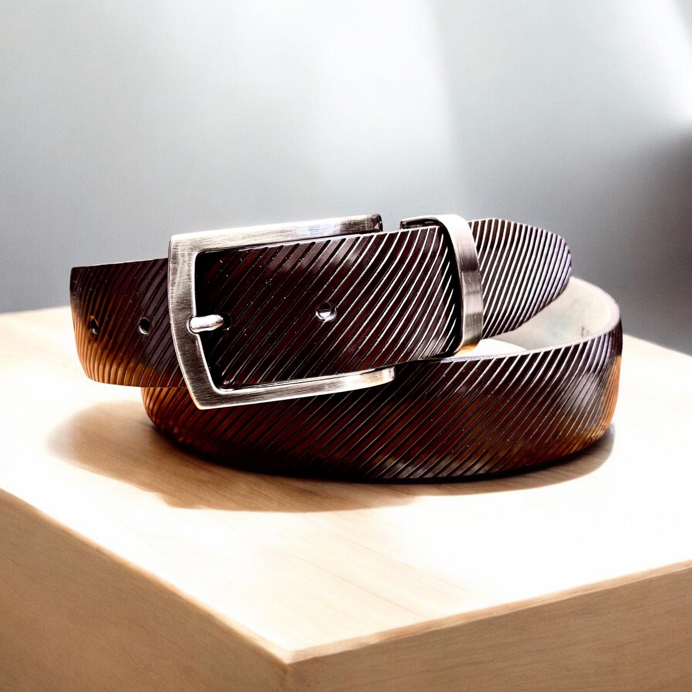 Luxury Italian Textured Leather Belt - Espresso | Malvern Saddlery