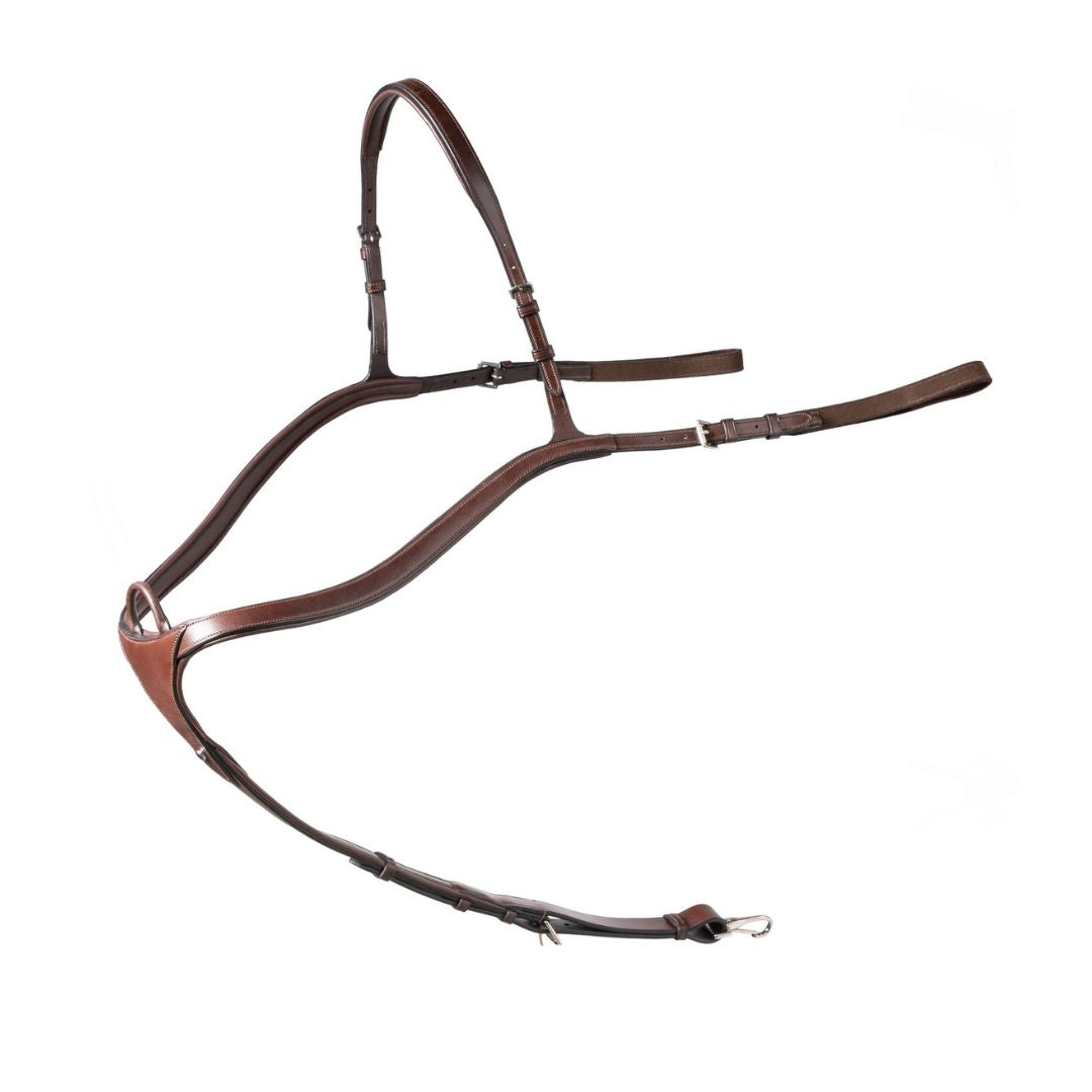 Trust Equestrian  Lyon Long Bridge Breastplate - brown with silver | Malvern Saddlery