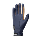 Roeckl Malta Grip Glove - Navy/Caramel; palm side | Riding Accessories | Malvern Saddlery