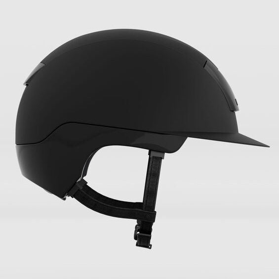 KASK Kooki Equestrian Helmet, Black Matte, side-front view | Malvern Saddlery
