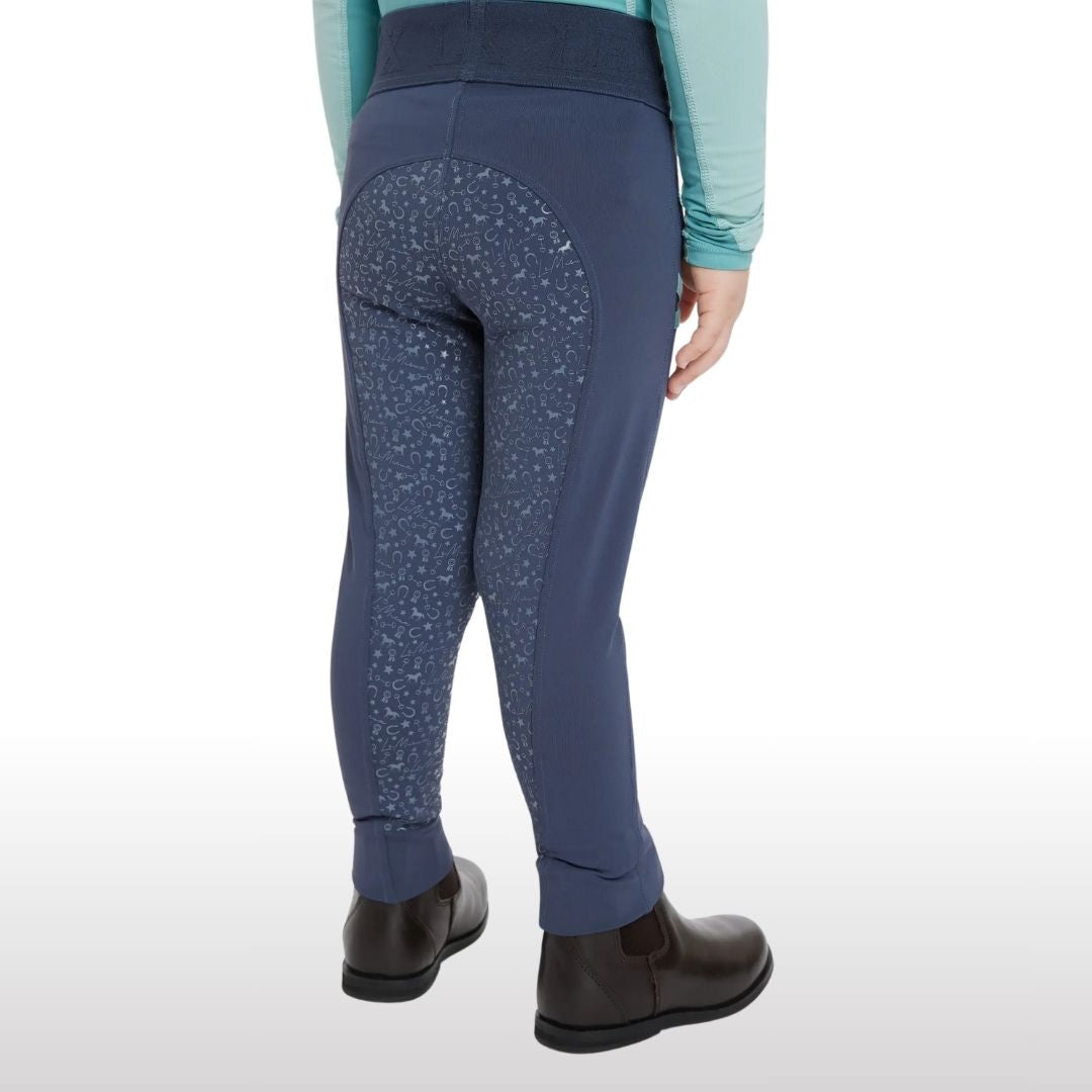 LeMieux Mini Pull On Breech - Dusk Blue, back view | Children's Equestrian Apparel | Malvern Saddlery