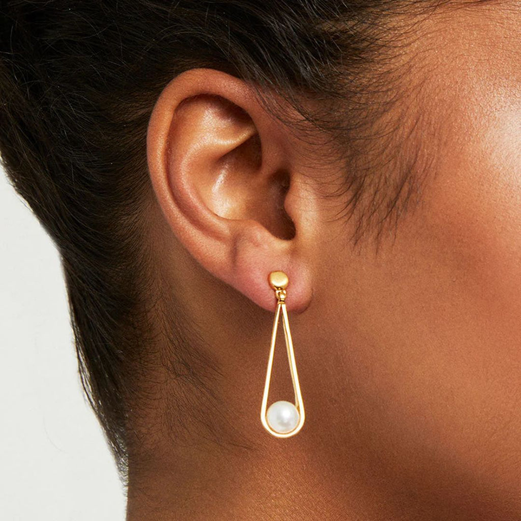 Dean Davidson Mini Ipanema Earrings - Pearl, Gold Drop | Malvern Saddlery 