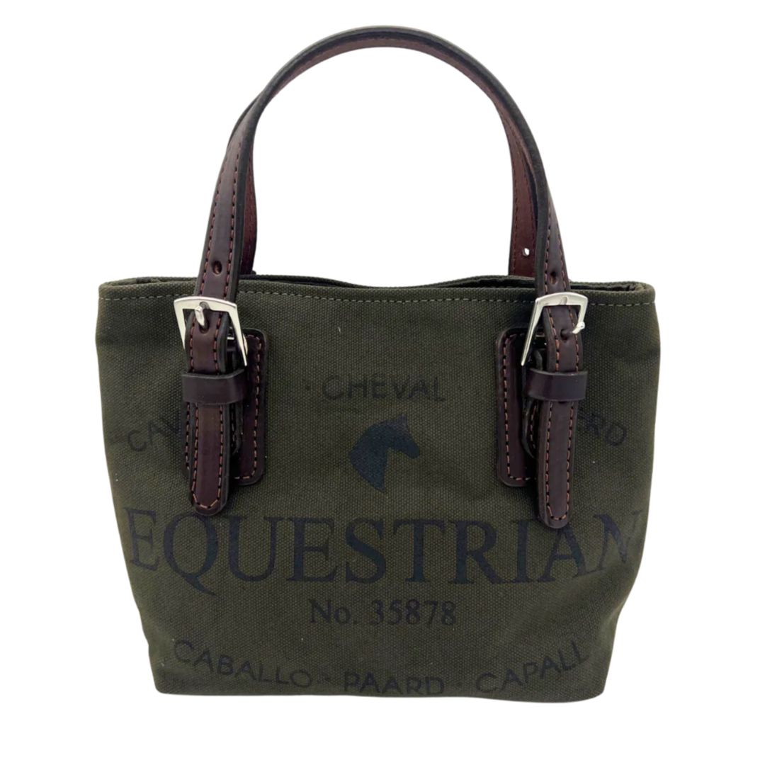 Rebecca Ray Equestrian Mini Racing Tote - Pine/Chocolate | Malvern Saddlery