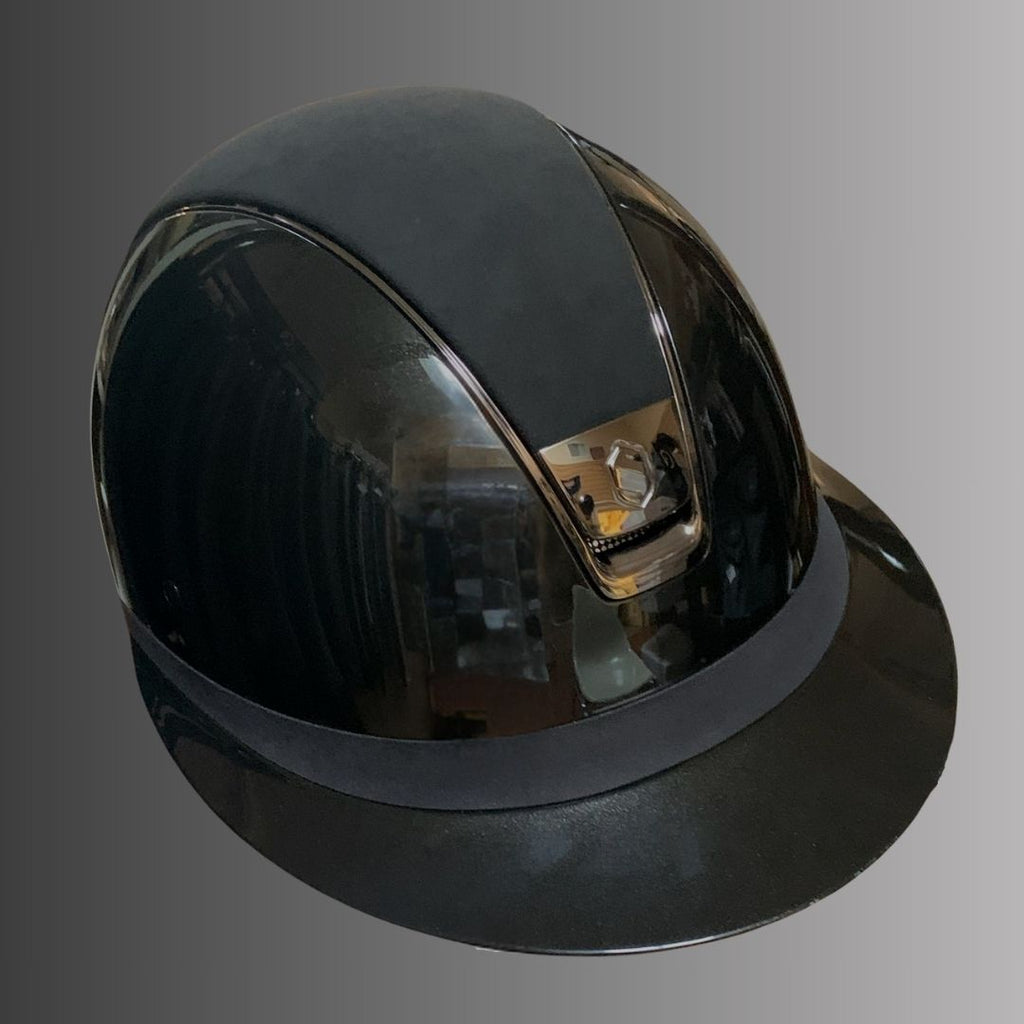Samshield Miss Shield Black Gloss w/Alcantara Helmet - Gunmetal trim | Malvern Saddlery