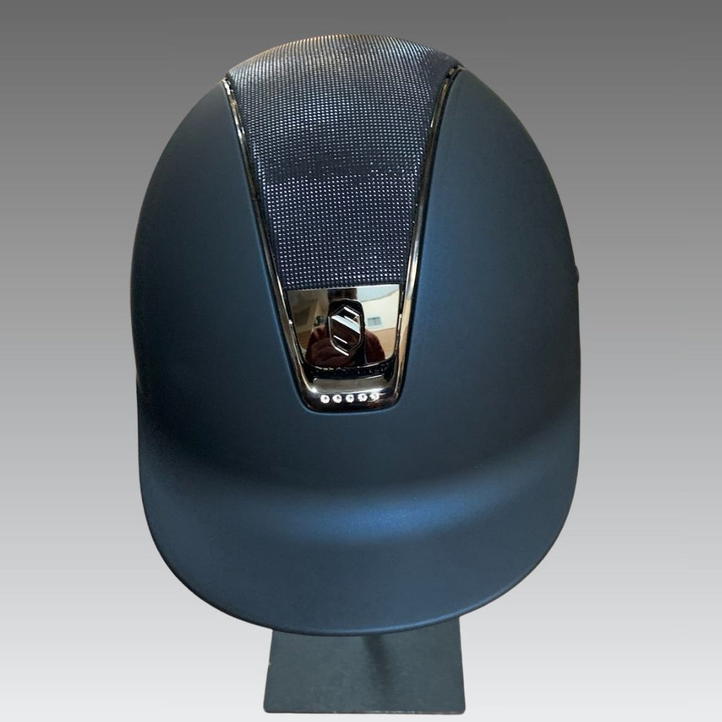 Samshield Shadow Matte with Shimmer Top & Crystals Equestrian Helmet- Navy | Malvern Saddlery