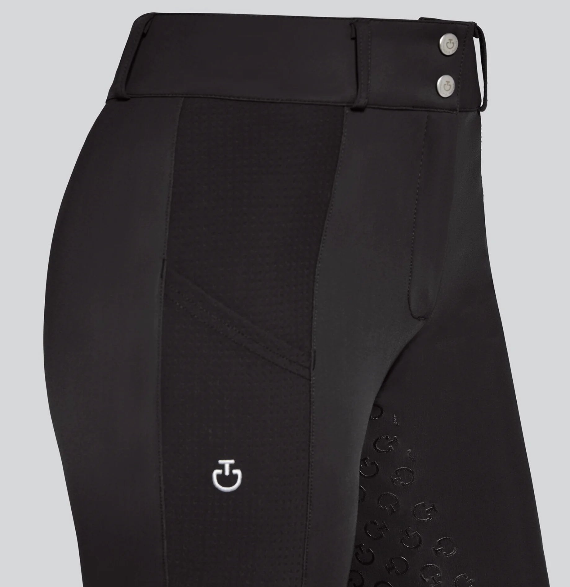 Cavalleria Toscana  Perforated Insert Full Grip Breeches - waist close up | Malvern Saddlery