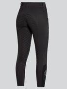 Cavalleria Toscana  Perforated Insert Full Grip Breeches - Black - back view | Malvern Saddlery
