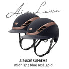 Abus Pikeur AirLuxe Supreme Helmet - Navy/Rose Gold | Malvern Saddlery