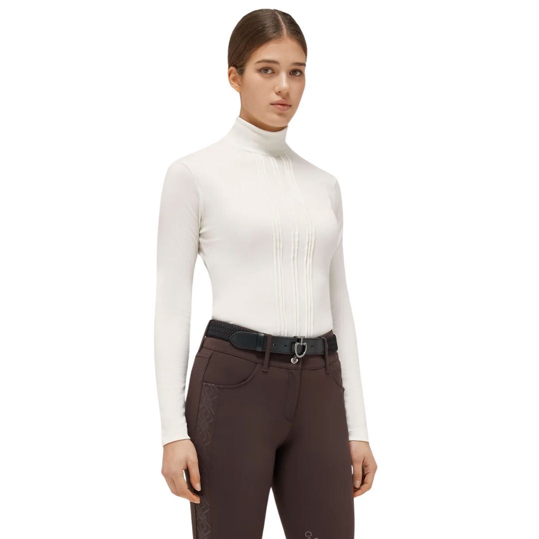 Cavalleria Toscana Ladies' Tech Wool Pleated Top | Malvern Saddlery