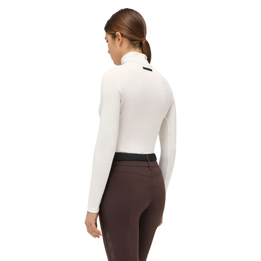 Cavalleria Toscana Ladies' Tech Wool Pleated Top; back view | Malvern Saddlery