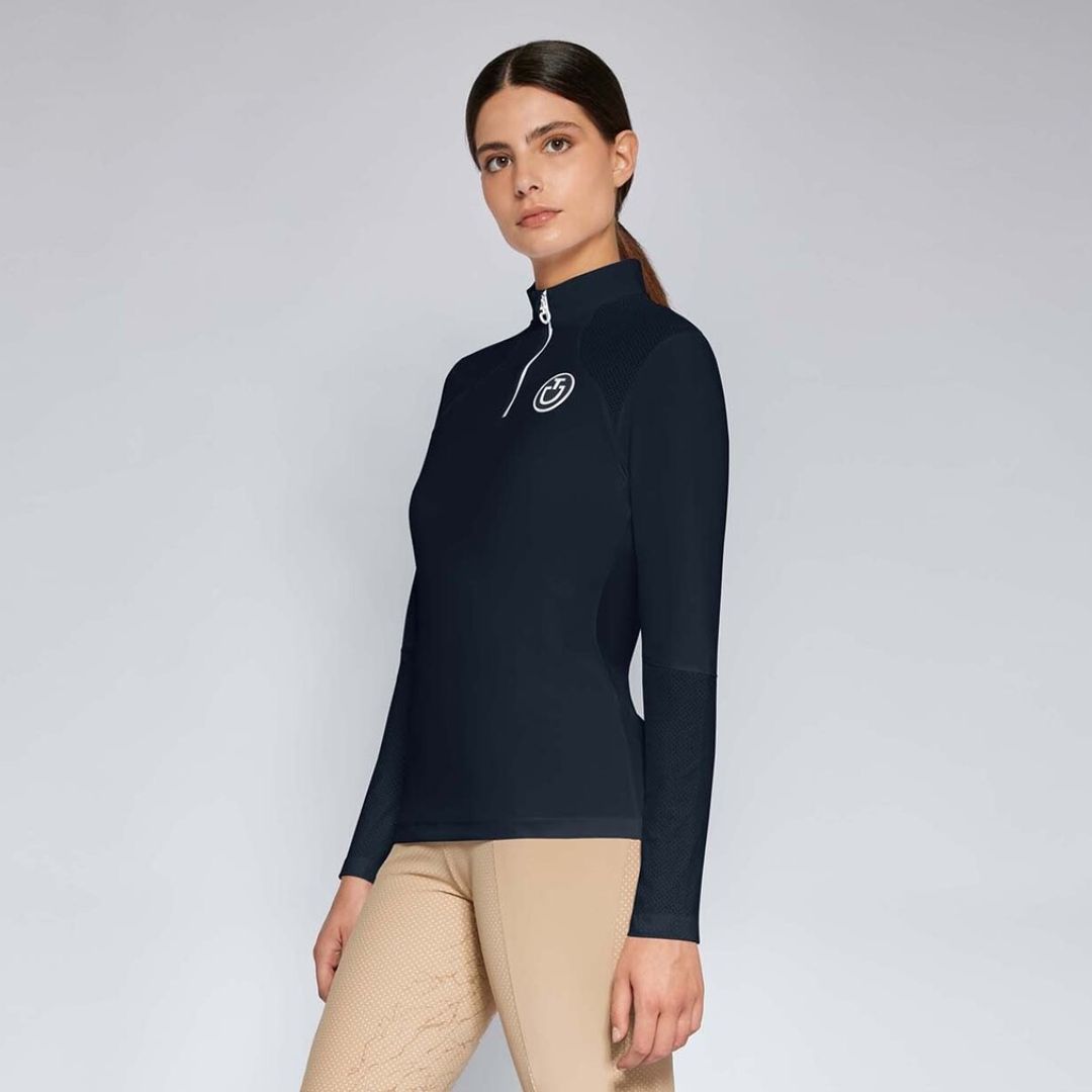 Cavalleria Toscana Ladies' Training Polo - Navy with Black inserts | Malvern Saddlery