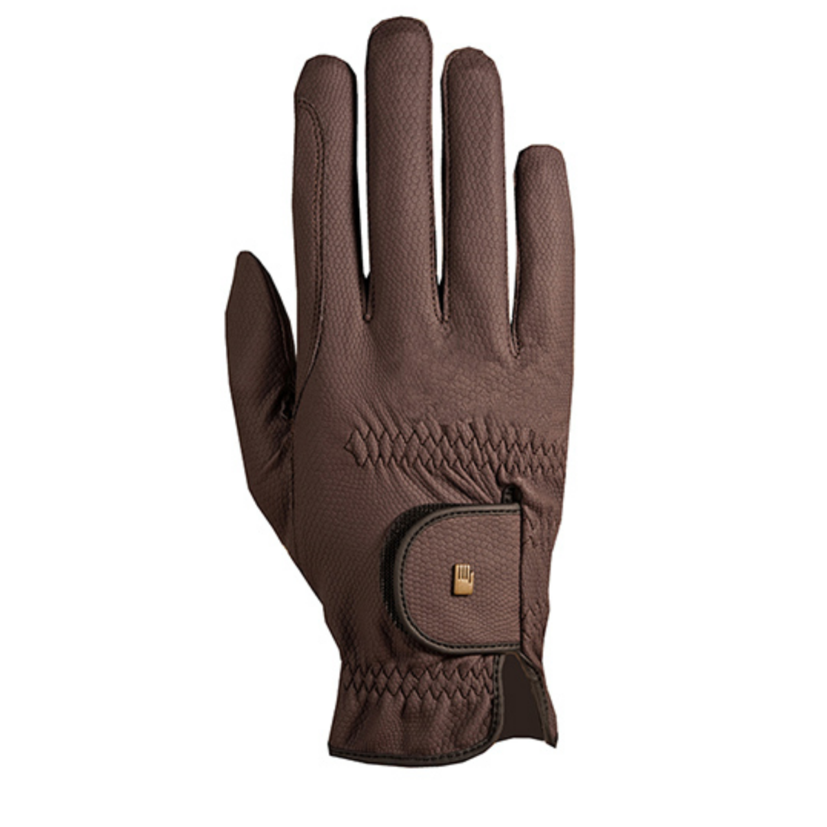 Roeckl Roeck-Grip winter riding gloves in brown featuring fleece lining and adjustable wrist closure