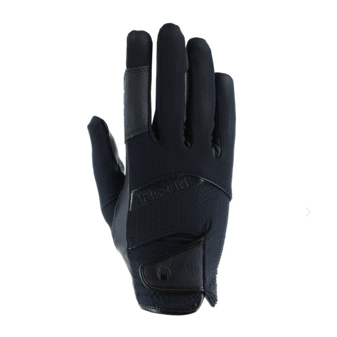 Roeckl Millero Riding Glove - Black - backhand view | Malvern Saddlery