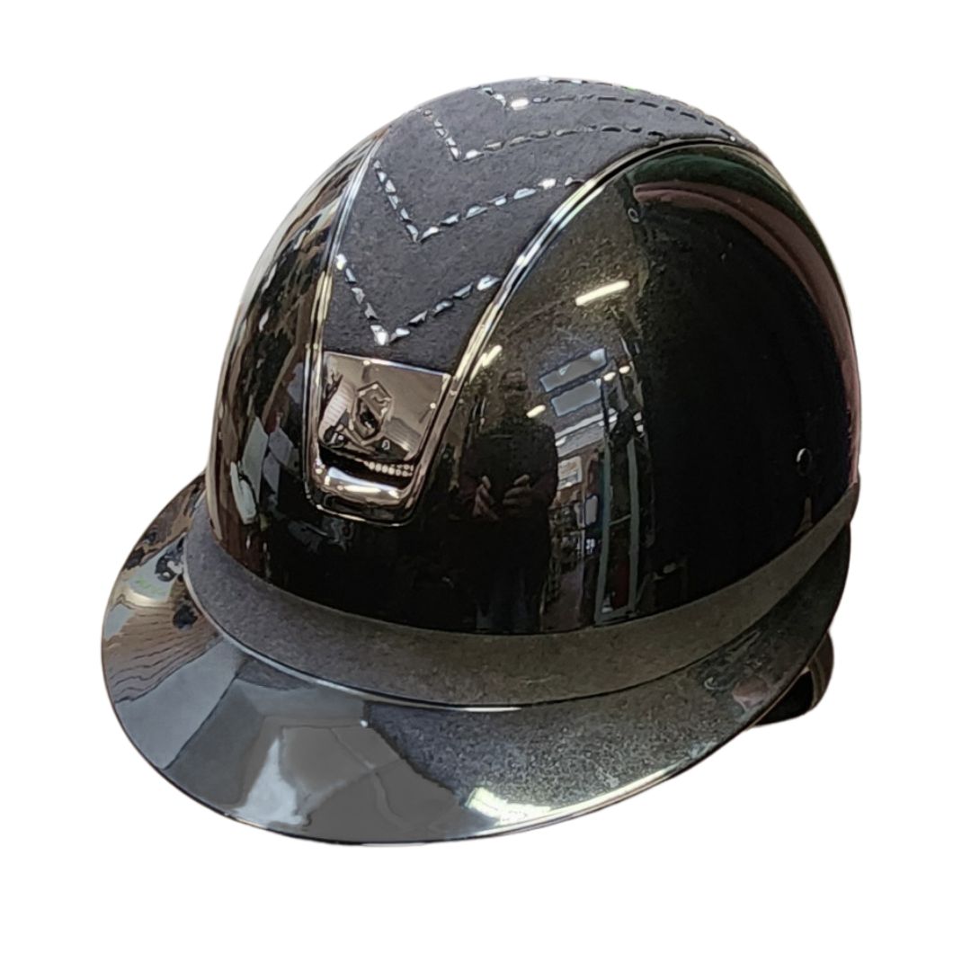 Samshield Miss Shield Shadow Gloss Helmet - Chevron & Crystal details, Black | Malvern Saddlery