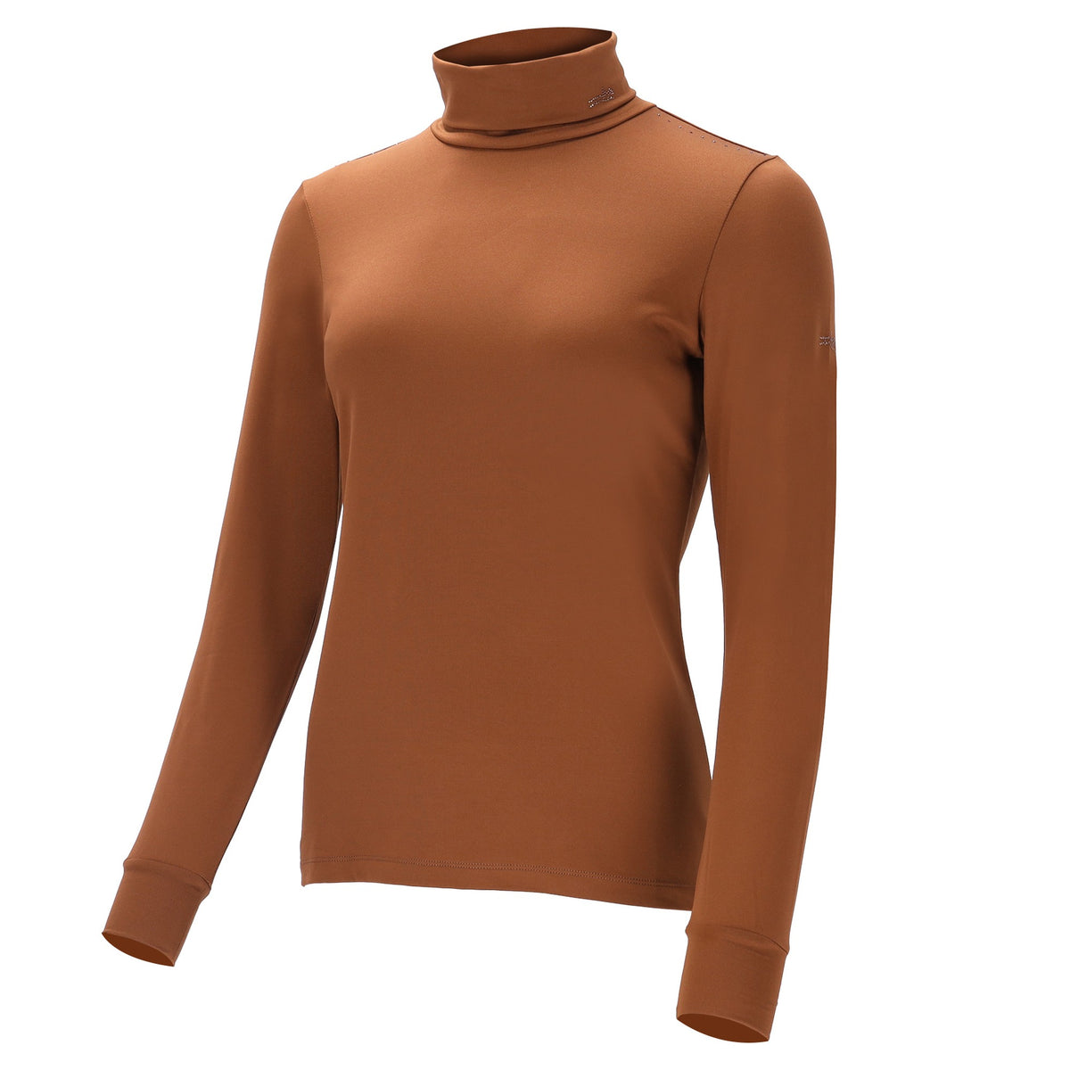 Schockemöhle Alba Style Women's Turtleneck Training Top in Nougat front view
