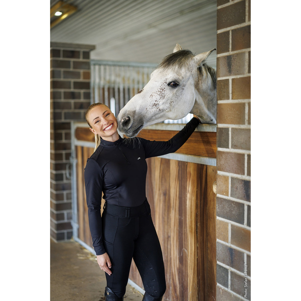 Schockemöhle Annabell Style Women's Training Shirt in Black worn at the stable
