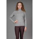 Schockemöhle Josie Style Women's Turtleneck Sweater in Silver Grey on a model