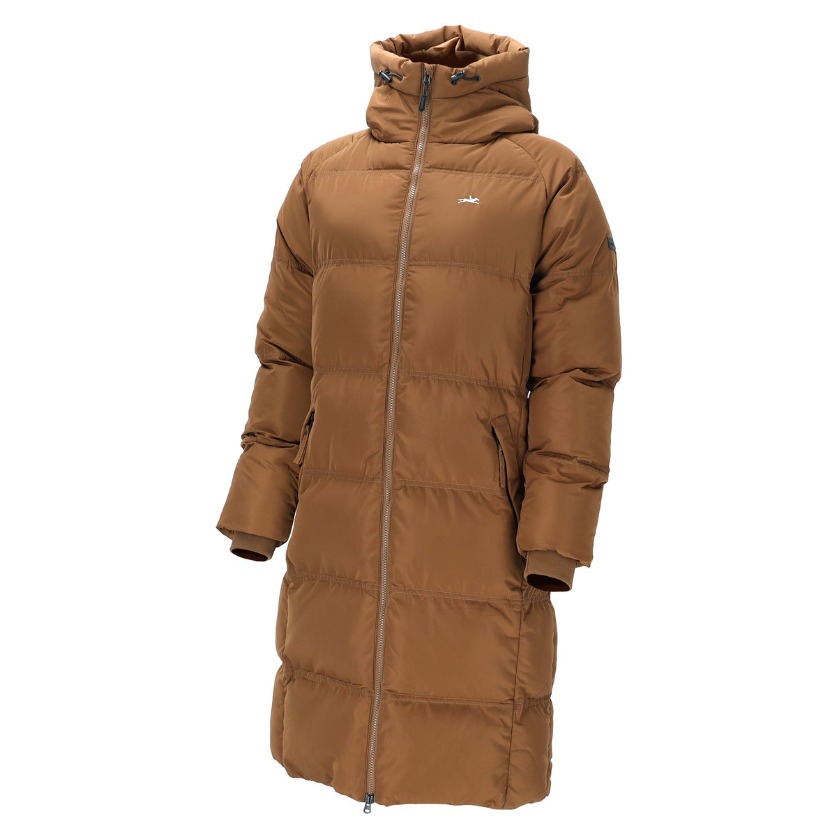 Schockemöhle Kacy Style Women's Long Quilted Coat in Nougat front view