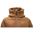 Schockemöhle Kacy Style Women's Long Quilted Coat in Nougat hood and collar close up